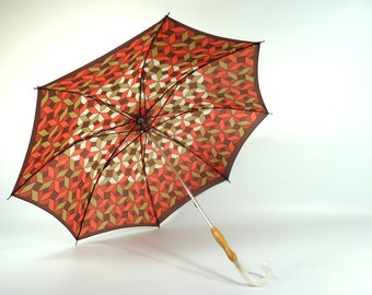 Vintage Umbrella / 60s / Vintage Kids Umbrella / Vintage Parasol / Kids Parasol / Wood Handle / Vintage Accessorie / Mid Century Fashion