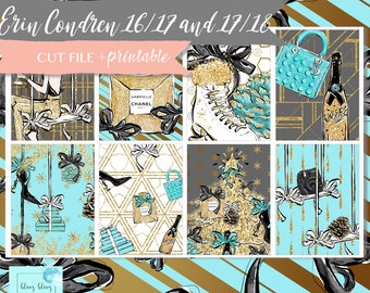 CHRISTMAS STICKERS KITS, Printable christmas planner stickers, Tiffany Christmas, december stickers erin condren, 2018 erin condren sticker