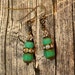 Turquoise Picasso Finish Renaissance Beads, Bronze Wavy Edge Rhinestone Rondelles, Clear Crystals, Earrings, Victorian Style