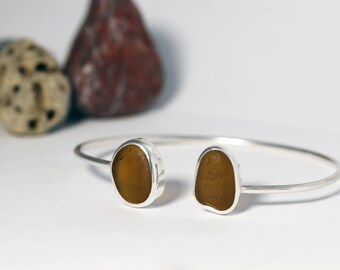 Recycled Sterling Silver and Seaham Sea Glass Bracelet