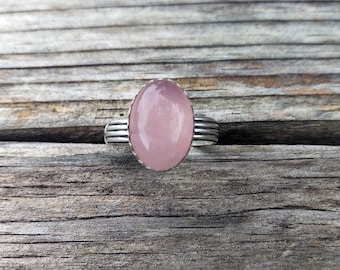 Rose Quartz Sterling Silver Ring