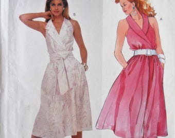 McCall's 2542. Misses Halter dress pattern. Halter dress with shawl collar dress pattern. Sun dress pattern. Bridesmaid dress. Size 8.