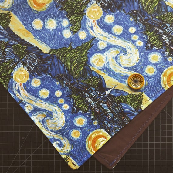 READY TO SHIP-Vincent Van Gogh-Starry Night-Bandana/Scarf-Snapback-Unisex-Artsy Gifts-One Of A Kind