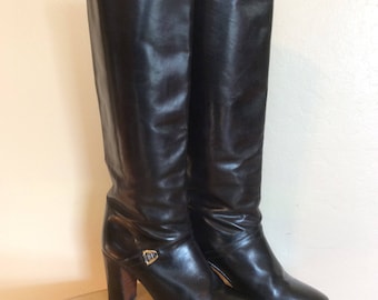 Vintage 1970s 1980s Gucci knee high Boots Made in Italy