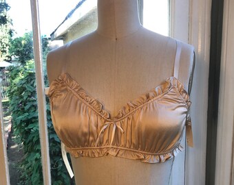 Sandwashed Silk Charmeuse Bralette in Champagne #254 size L