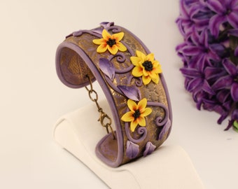 Cuff bracelet, polymer clay cuff bracelet, polymer clay, jewelry, polymer clay jewelry, gift, jewelry gift,