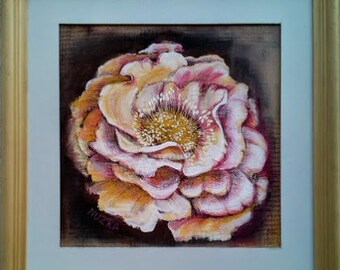 Pink Rose, Original Painting, Colorful Flower, Nature, Original Art