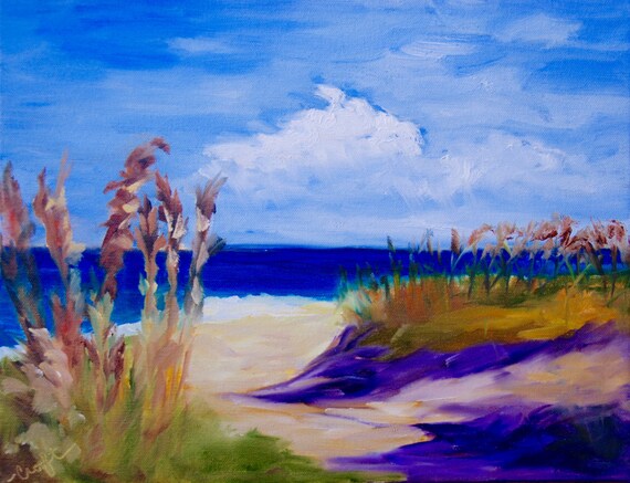 Beach Landscape 11 x 14 Modern Impressionist Beach landscape