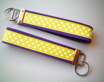Wristlet Style Key Fob - Purple and Gold