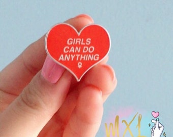 Girls Can Do Anything lapel pin