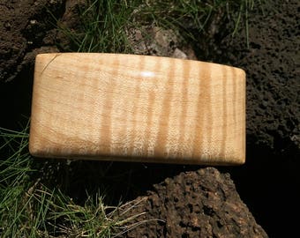Handcrafted Curly Maple Wood Barrette Made In Hawaii