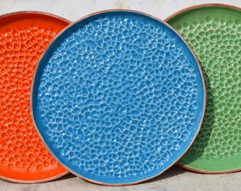 Piatto grande, Vasoio, Piatto pizza, Piatto blu, Piatto arancione, Piatto verde, Piatto rustico, Regalo per Natale, Large platter, Rustic