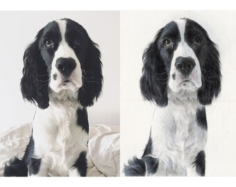 Custom pet portrait. Custom dog portrait. Custom pet painting. Dog painting. Dog watercolor painting Gift for pet owners. 5x7 / 8x10 / 11x14