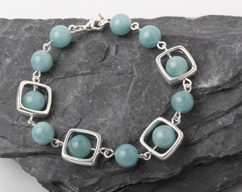 Aquamarine Bracelet, Aquamarine Jewelry, Aquamarine and Silver Bracelet, blue stone bracelet, Gemstone bracelet, Aquamarine jewelry