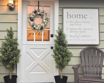 Home 36x36 MORE COLORS / hand painted / wood sign / farmhouse style / rustic