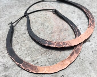 Ombre Hoop Earrings, Large Hoops, Copper Hoop Earrings, Small Hoop Earrings, Daniellerosebean, Copper Jewelry, Large Hoop Earrings