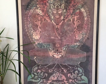 Huge Original Painting of Buddhist God