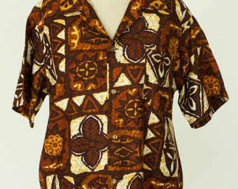 Vintage Mens Hawaiian Shirt/ Hawaiian Paradise/ Hawaiian Shirt