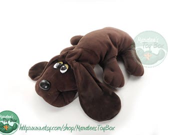 Pound Puppy Hound Dark Brown with Long Ears Vintage 1980s Tonka