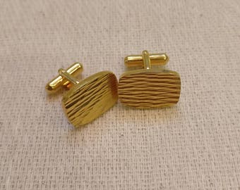 Vintage Metal Cuff links, made in England, Gold Tone