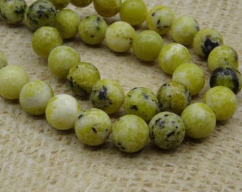 10 yellow beads Jasper stone 10mm round