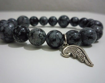 Snowflake Obsidian bracelet