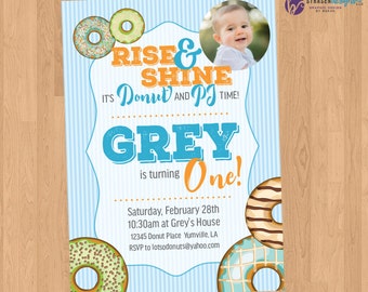 Donut & PJ Birthday Party Invitation