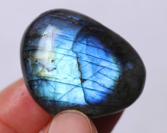 Labradorite Medium-Large Tumbled Semi Precious Palm Stone#652A
