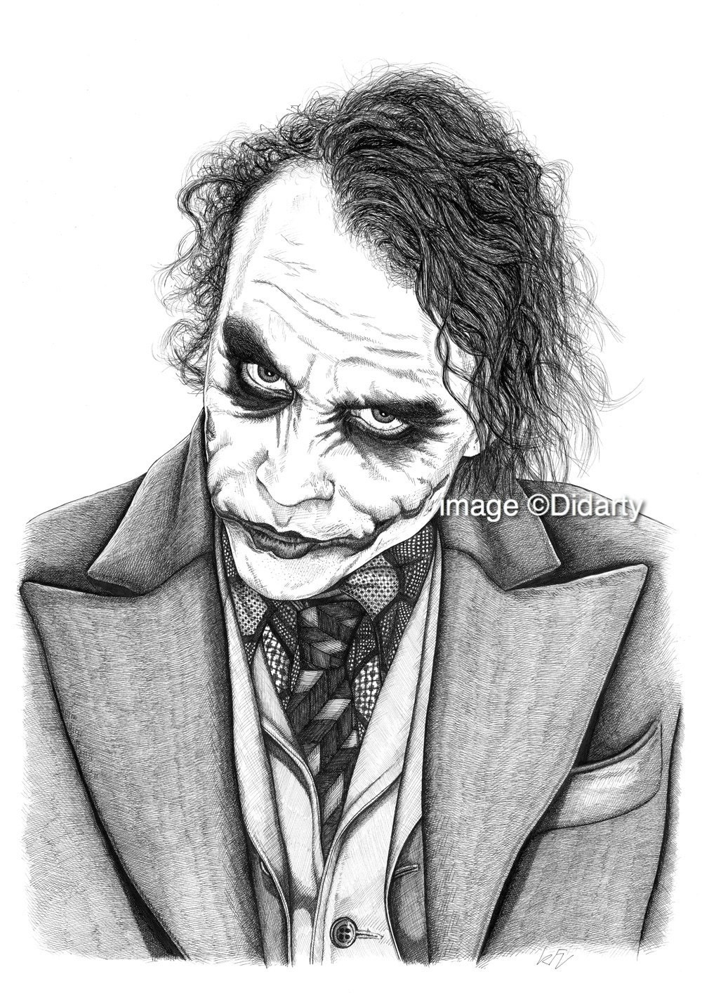 face ball using pen how to draw Print Portrait The Joker Portrait