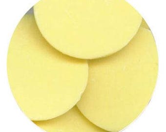 Yellow 7 oz Merckens Confectionery Coating - Chocolate Melts 7 ounces bag Disks