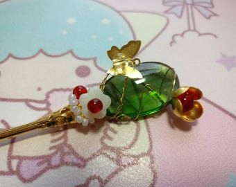Chinese Golden Flower with shell and pearl Hair Accessories Hair Clip Hair Pins Hair Stick
