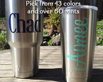 Custom Yeti Decal - Yeti Tumbler Decal - Yeti Cup Decal - Yeti Rambler Decal - Yeti Name Decal - RTIC Decal - Yeti Sticker - Waterproof