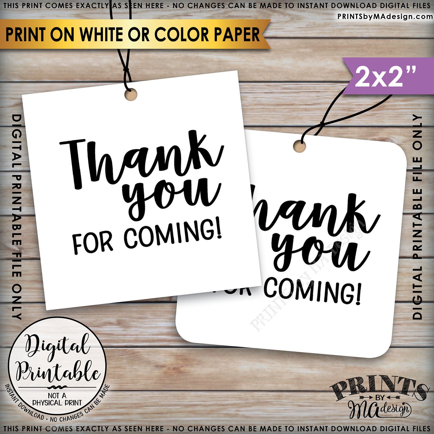Free Printable Thank You For Coming To My Birthday Party Tags