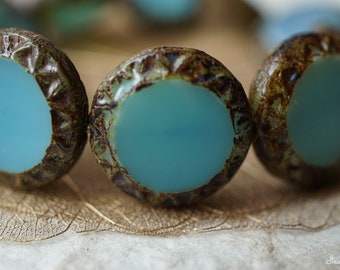 Tuscan Aqua Silk , Czech Beads, Beads, 16-1