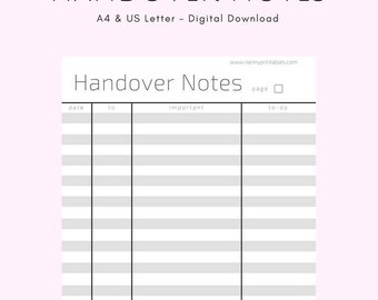 handover notes