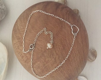 Silver heart bracelet- charm bracelet - heart bracelet - silver bracelet- UK bracelet