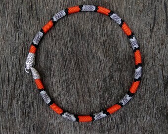 Necklace snake - Bead Crochet necklace - Snake skin necklace- aspid skin necklace - Beadwork Jewelry - modern necklace