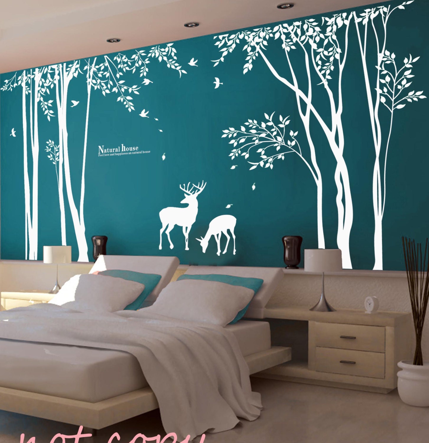Vinyl Tree Wall Decal Wall sticker deer decal forest decal