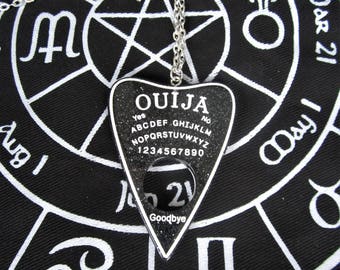 Ouija Planchette Necklace with glitter