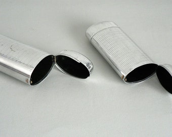 Eye Glass Case Vintage Metal Silver