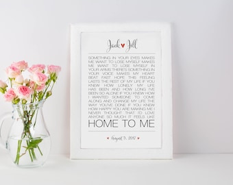 Feels Like Home Lyrics Anniversary Print