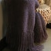 Handmade Knit Purple Prayer Shawl 20 X 60 made with Lion Brand Homespun Baroque #322