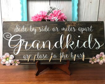 Gift for Grandparent, Custom Photo Display Board, Wood Picture Collage, Rustic Sign, Birthday Gift For Grandma, Long distance Grandkids Sign
