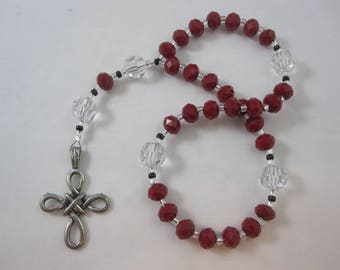 Red Velvet and Egyptian Crystal Prayer Beads