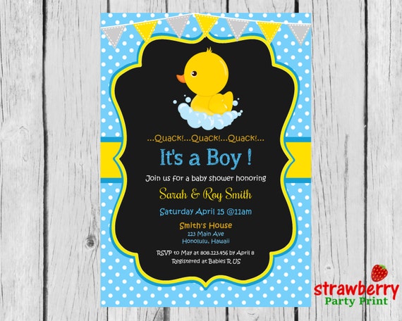 Yellow Duck Baby Shower Invitations 10