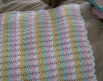 Precious Stripes Baby Blanket Knitting Pattern