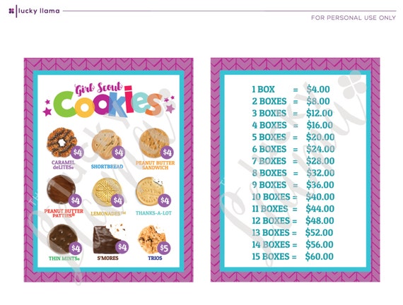 2018 Girl Scout Cookie lanyard Printable