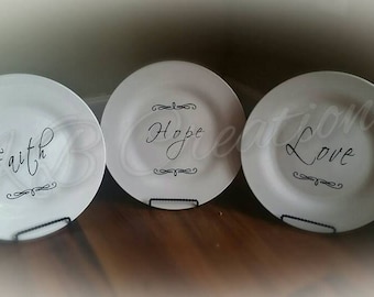 Faith Hope Love Plates