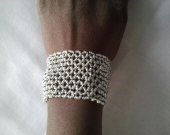 White seed beads bracelet