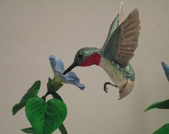 humming bird optical illusion cake topper ruby throated sugar edible gumpaste birds and blooms